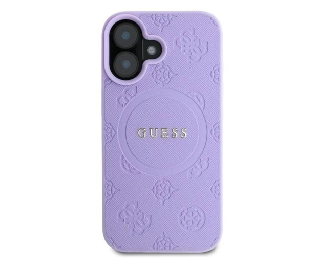 Guess Saffiano Peony Classic Logo do iPhone 16 fioletowy - 1279099 - zdjęcie 3